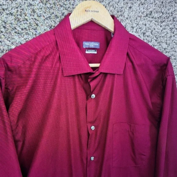 Men's Burgundy Dress Shirt - Picture 4 of 7